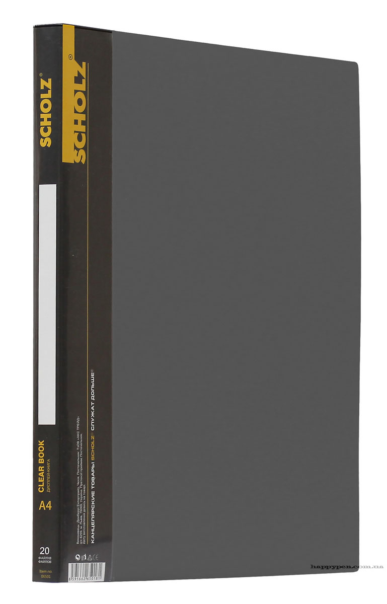 Папка на 20 файлов, пластик толщина 600мкм., сер. Scholz - фото 2