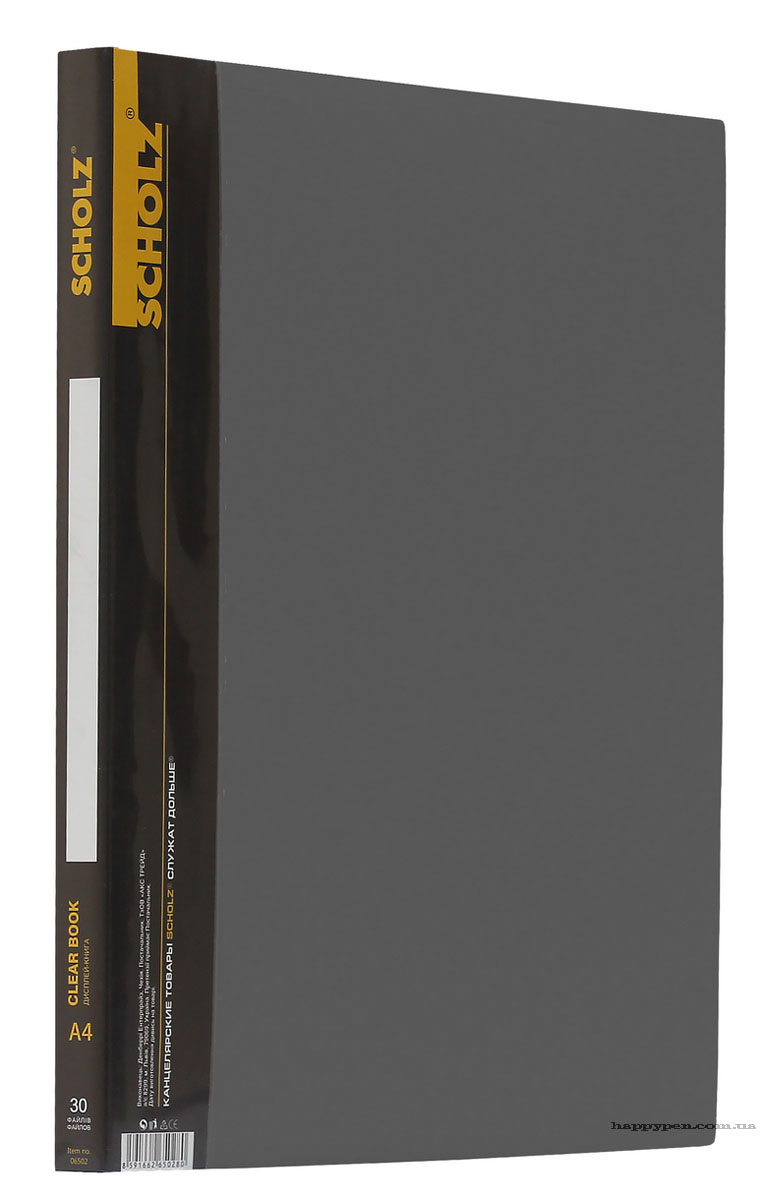 Папка на 30 файлов, пластик толщина 600мкм., сер. Scholz - фото 1