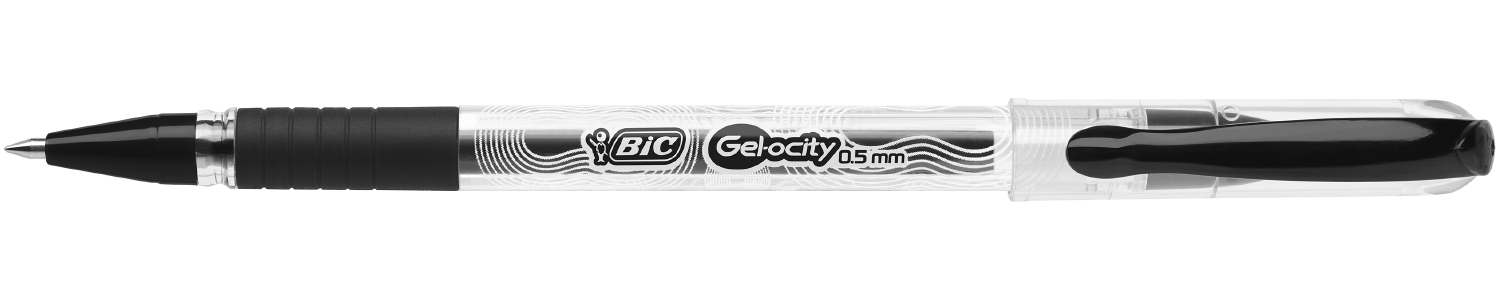 Гельова ручка Gel-Ocity Quick Sticl, 0,5мм., корпус, проз., ст , чорн. Bic - фото 1