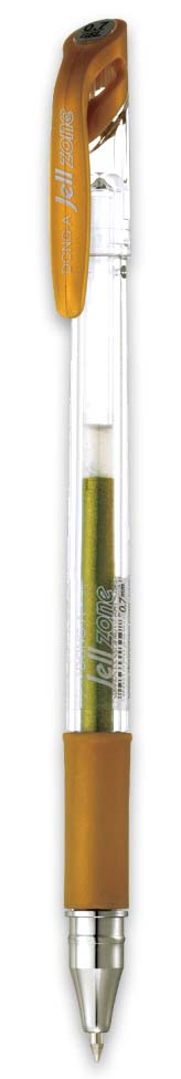 Гелева ручка Zone 0,7мм., корпус прозор., ст. металік коричн. Dong-A - фото 1