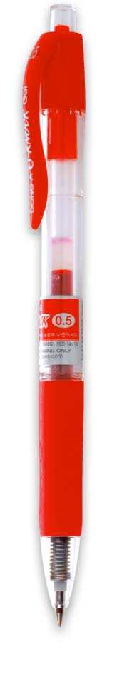 Гелева ручка авт. U-KNOCK 0,5мм., корпус черн., ст. черв. Dong-A - фото 1