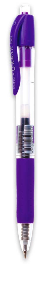 Гелева ручка авт. U-KNOCK 0,5мм., корпус черн., ст. фіолет. Dong-A - фото 1