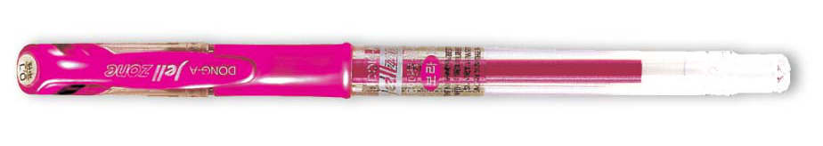 Гелева ручка Zone 0,7мм., корпус прозор., ст. металік рожев. Dong-A - фото 1