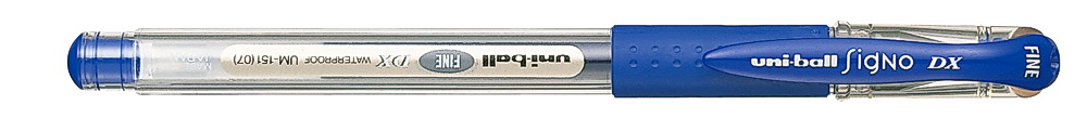 Гельова ручка Uni-ball Signo DX fine 0,7мм., корпус прозор., ст. син. Uni - фото 3