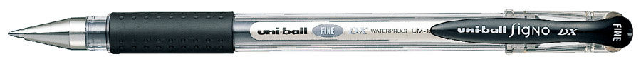 Гельова ручка Uni-ball Signo DX fine 0,7мм., корпус, прозор., ст., чорн. Uni - фото 5