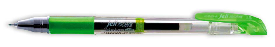 Гелева ручка Zone 0,5мм., корпус прозор., ст. салат. Dong-A - фото 1