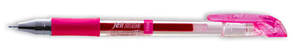 Гелева ручка Zone 0,5мм., корпус прозор., ст. рожев. Dong-A - фото 1