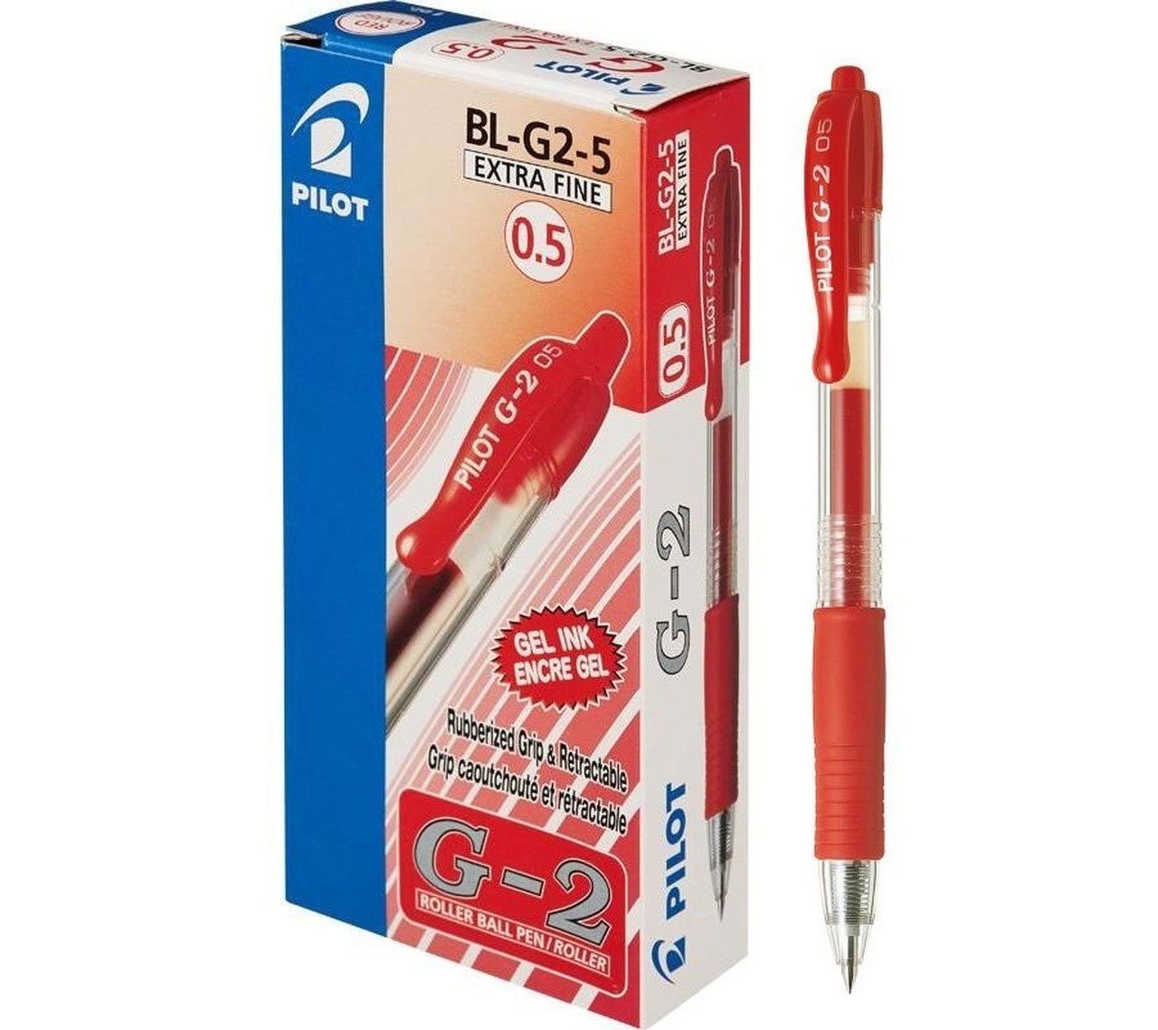 Гелева ручка авт. G-2, 0,5мм., корпус  прозор., ст. червон. Pilot - фото 2