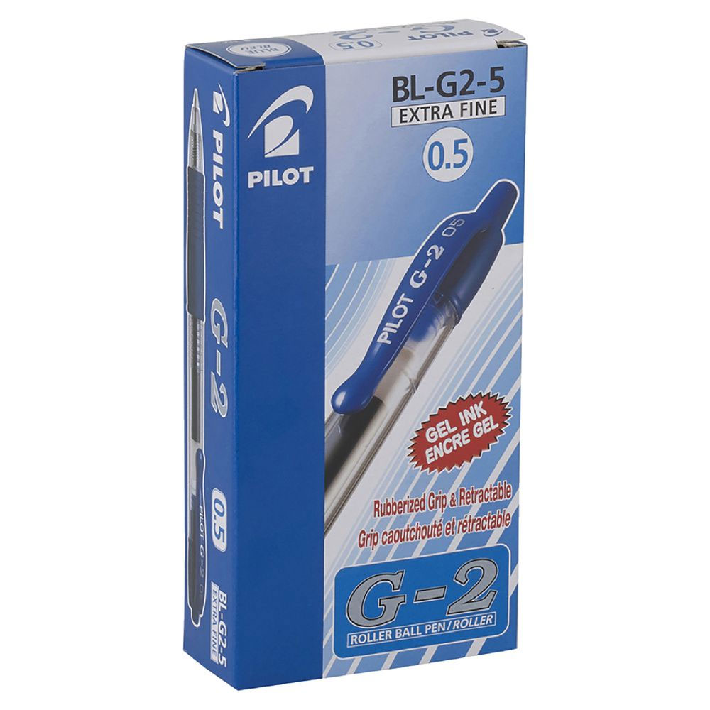 Гелевая ручка авт. G-2, 0,5мм, корпус прозр., ст. син. Pilot - фото 3