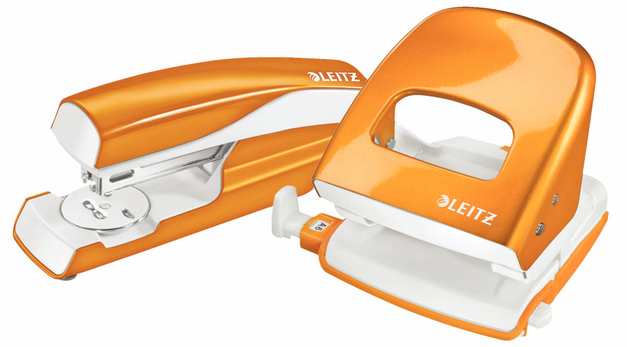 Дырокол на 2 отверстия, до 30 листов Wow, металлический оранж. LEITZ - фото 2