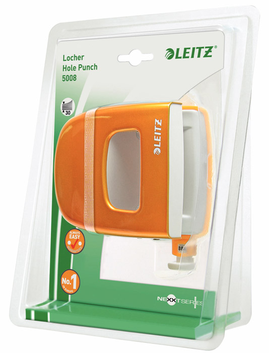 Дырокол на 2 отверстия, до 30 листов Wow, металлический оранж. LEITZ - фото 3