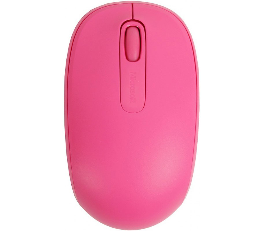 Миша бездротова USB оптична Wireless Mobile Mouse 1850, малиновий Microsoft - фото 1
