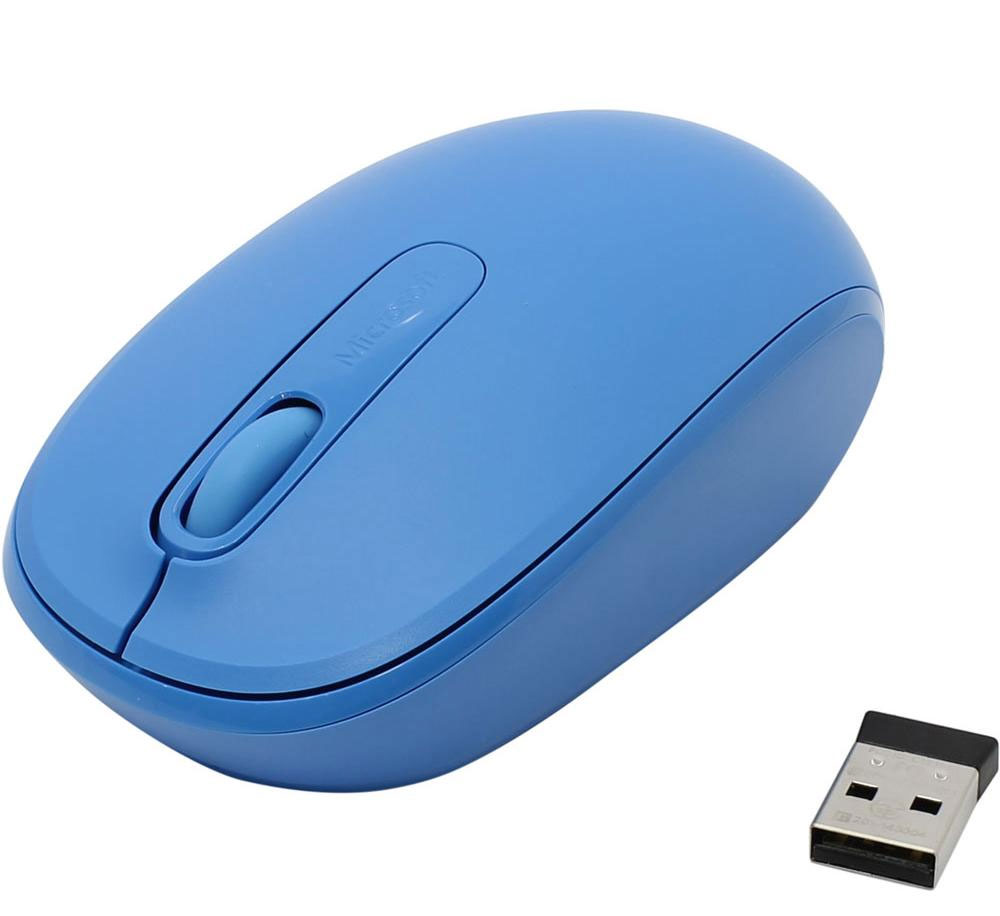 Мышь USB беcпроводная Wireless Mobile Mouse 1850, голуб. Microsoft - фото 2