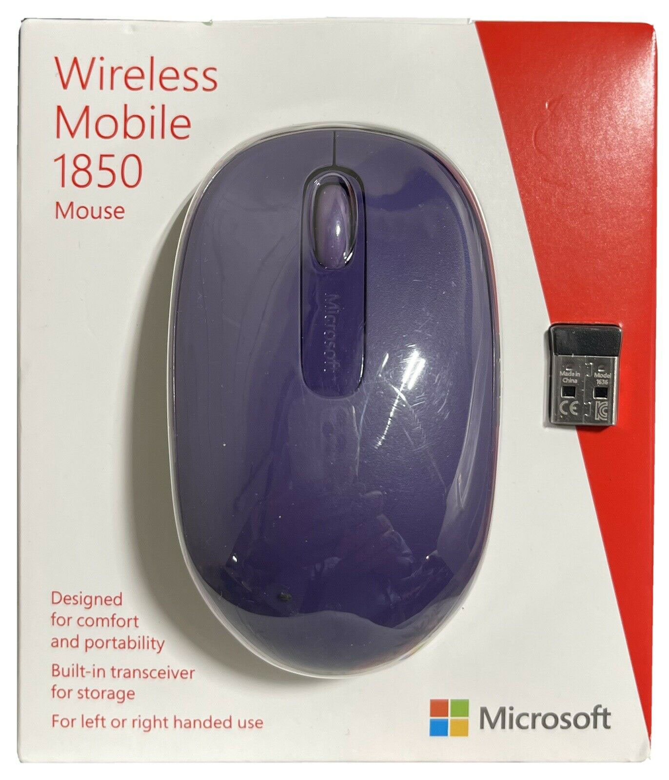 Мышь USB беcпроводная Wireless Mobile Mouse 1850, фиолет. Microsoft - фото 3