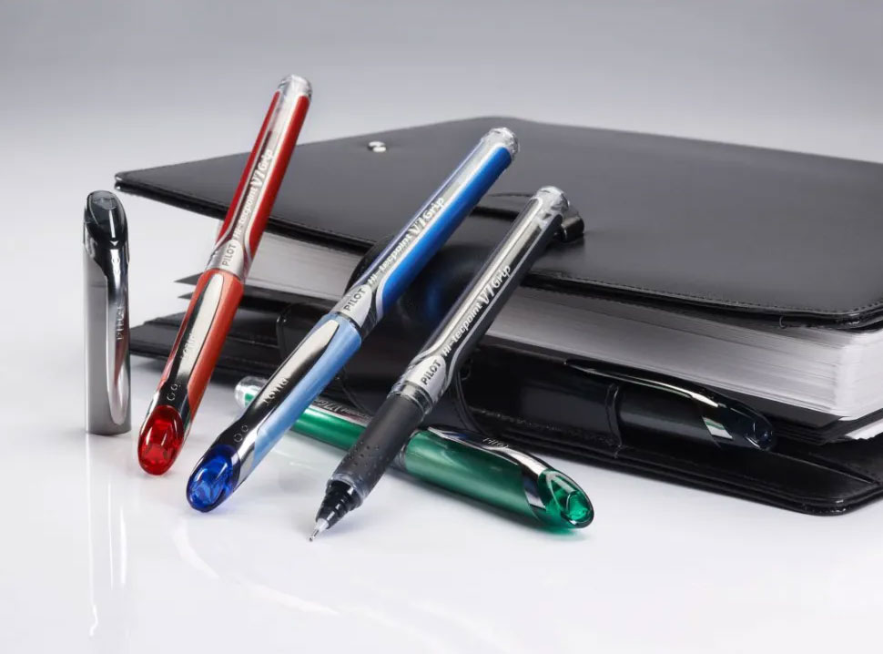 Капилярная ручка V-5 GRIP 0,5мм, корпус сер., ст. син. Pilot - фото 3