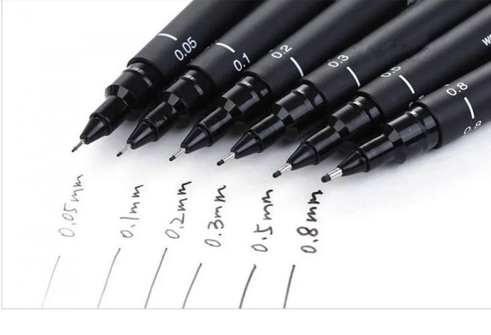 Лінер Pin fine line 0.8мм., корпус чорн., ст. чорн. Uni - фото 3