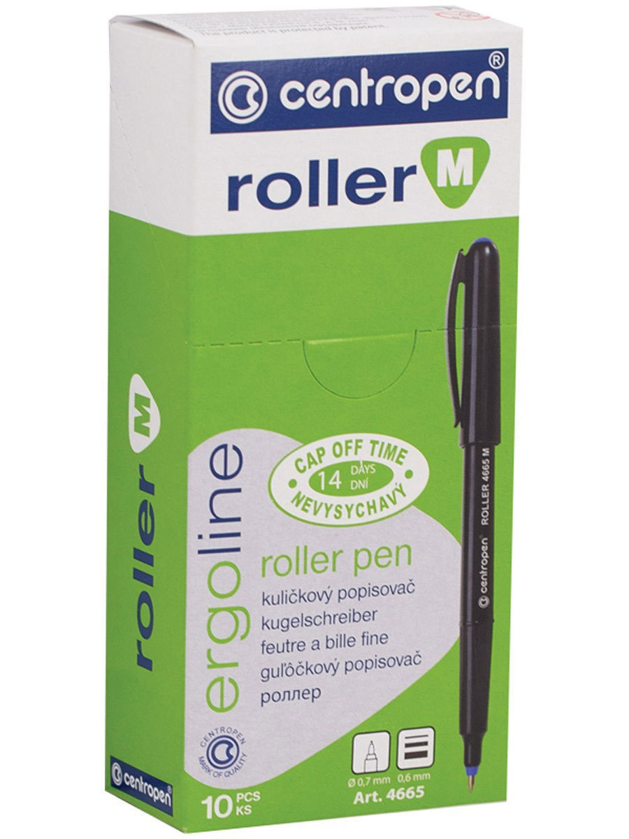 Роллер Ergoline 0,6мм.(M) 4665, корпус черн., стержень зелен. Centropen - фото 1