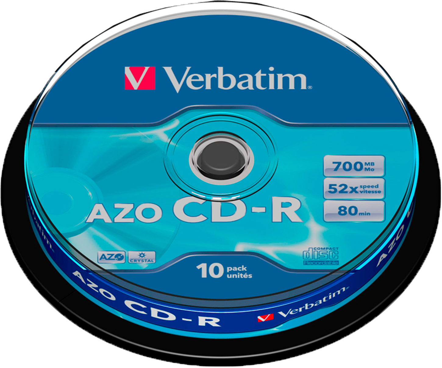 Диск CD-R 700 Mb/80 min 52x 10шт./уп. Cake Box Verbatim - фото 1