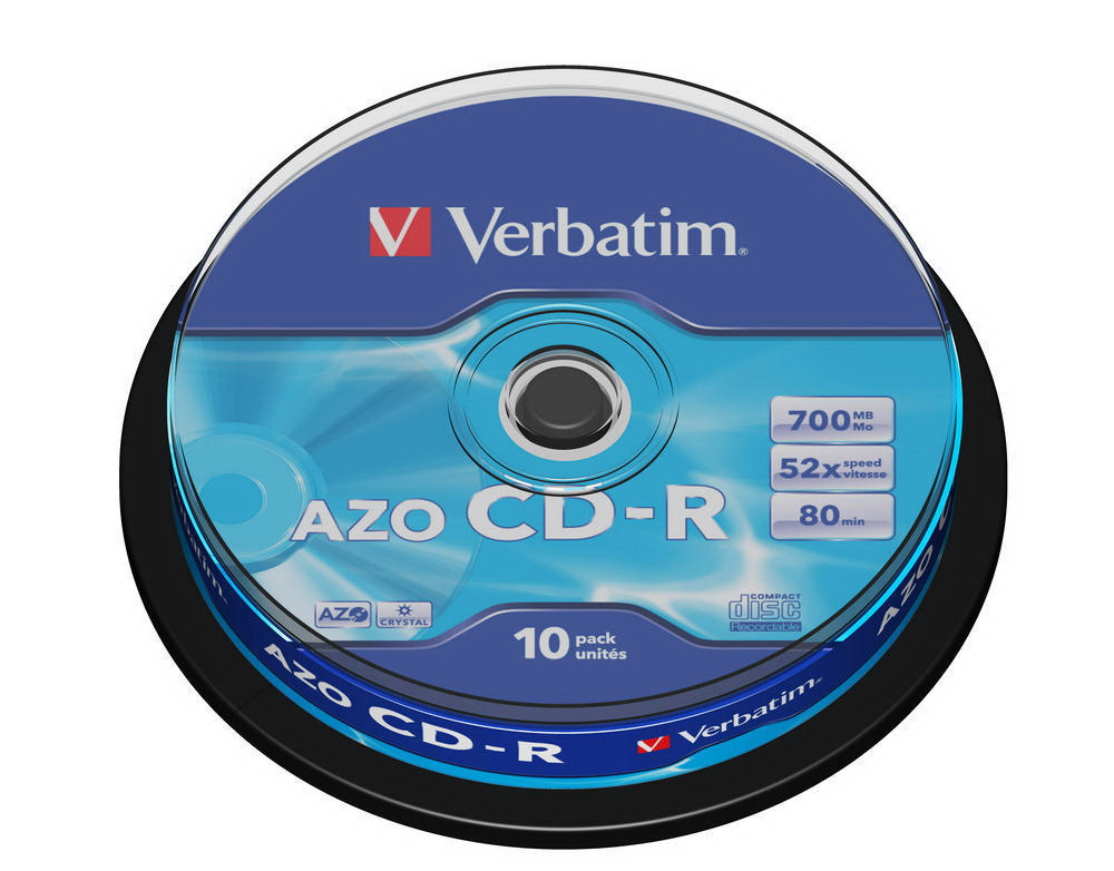 Диск CD-R 700 Mb/80 min 52x 10шт./уп. Cake Box Verbatim - фото 2
