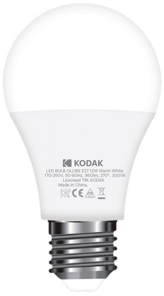Лампа світлодіодна LED Е27 A60 12Вт. 3000К (тепле біле світле) Kodak - фото 2
