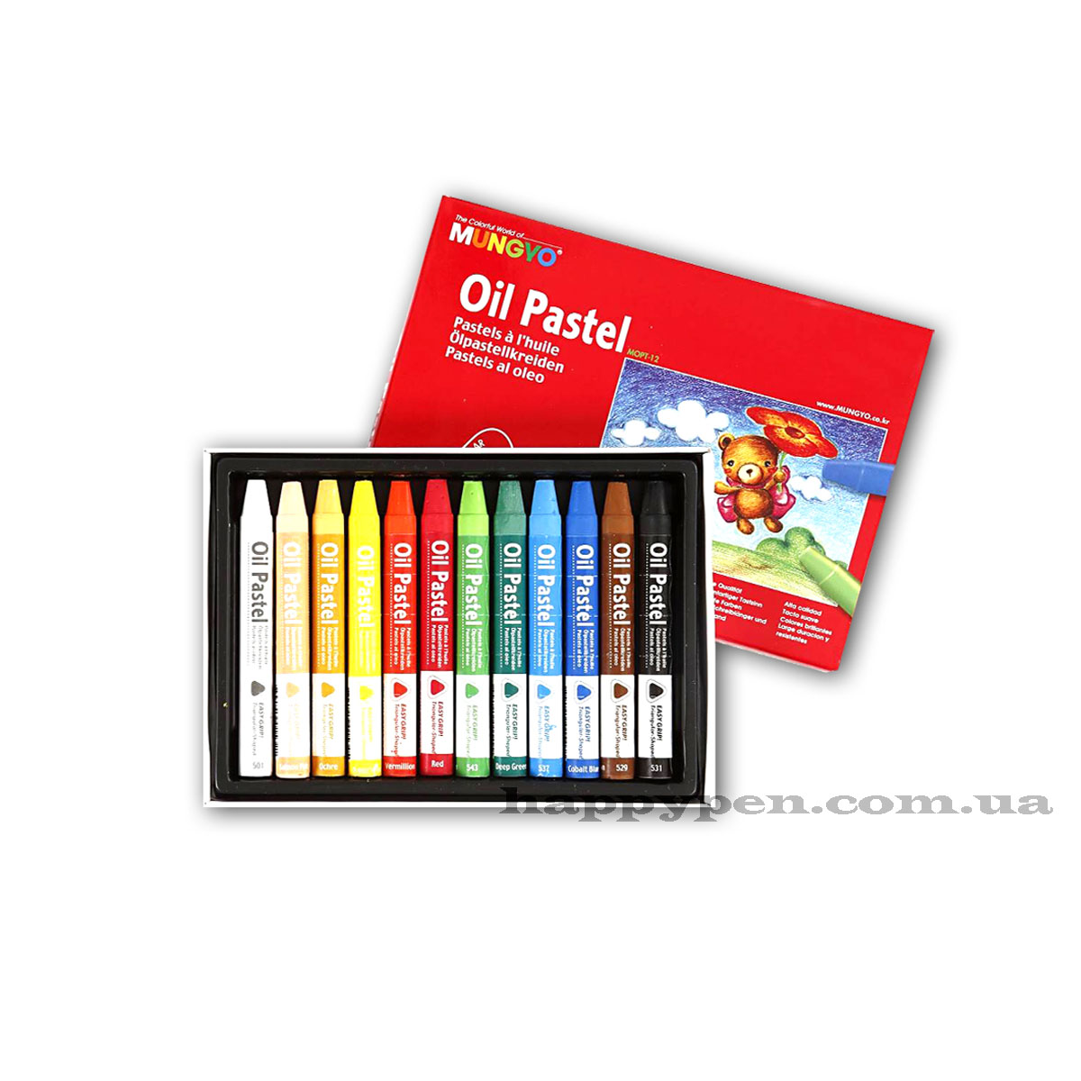 Пастель масляна 12кол., трикутної форми, MOPT-12 Mungyo - фото 1