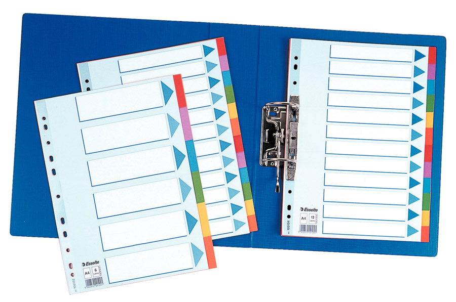 Разделитель страниц цветовой, 10 страниц (2х5 цветов), картон. Esselte - фото 1