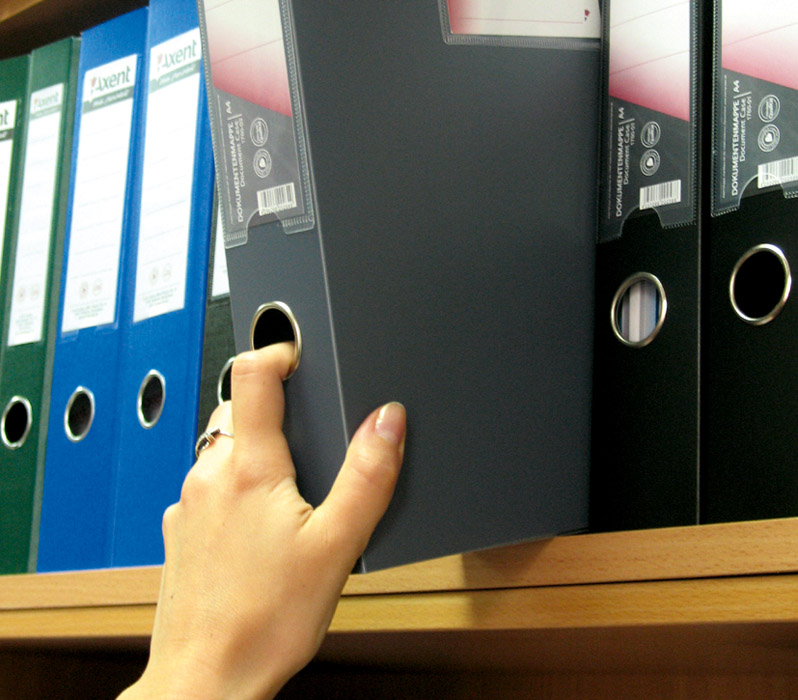 Папка-бокс на липучці А4, 36мм., сір. Axent - фото 1