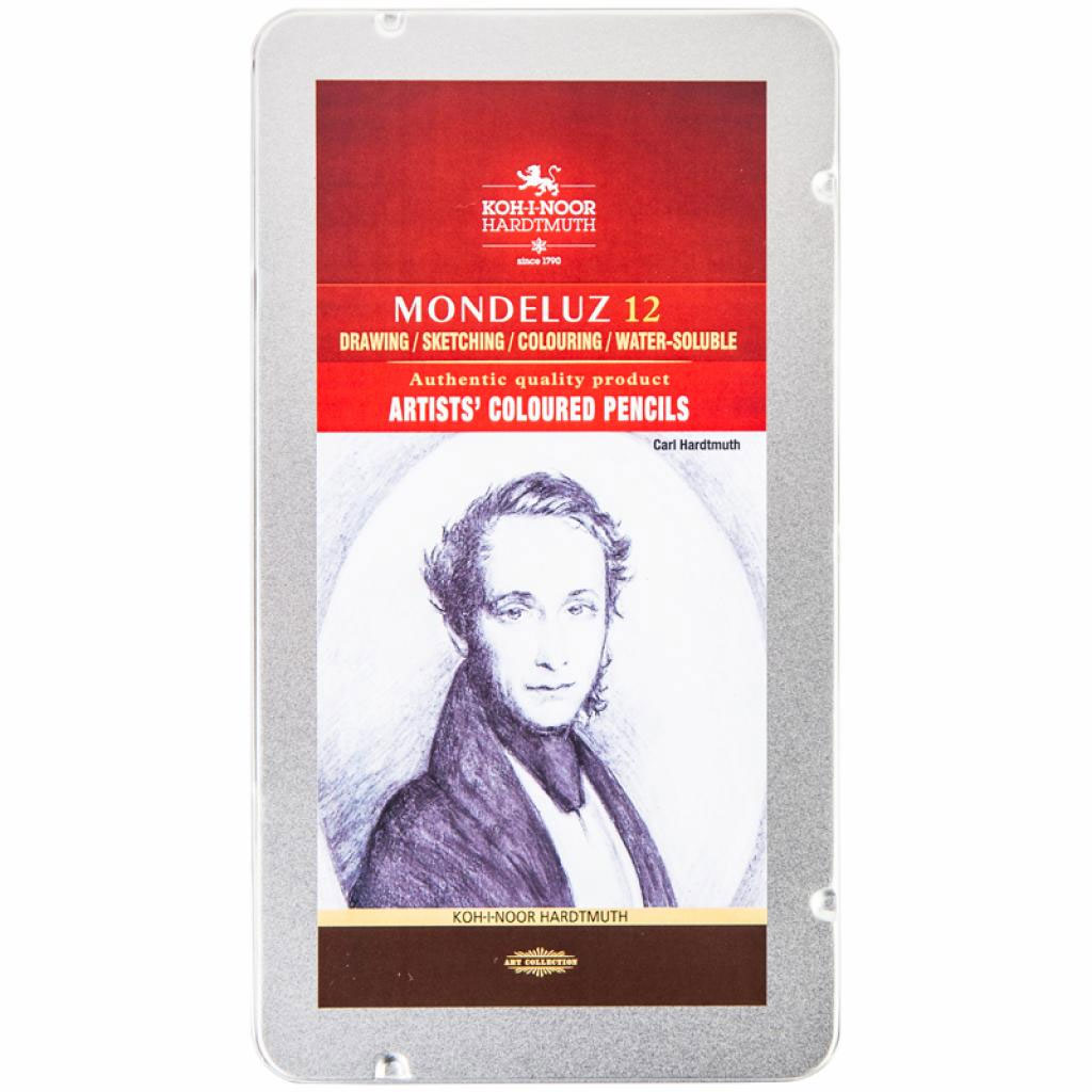 Карандаши акварельные, 12цв. Mondeluz Grey Line 3722, метал./коробка Koh-i-noor - фото 1