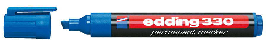 Маркер перманентный, клиновидное острие 1-5мм., 330, син. Edding - фото 1