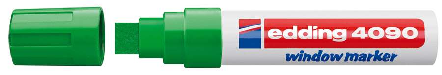 Маркер для окон 4090, клиновидное острие 4-15мм., зелен. Edding - фото 1