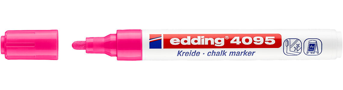 Маркер для вікон 4095, круглий наконечник 2-3мм., рожев. Edding - фото 1