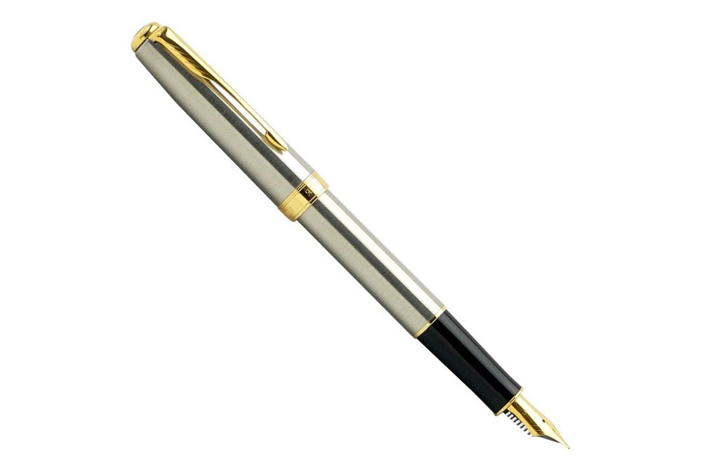 Ручка перова Sonnet Stainless SteelGT, сталь, оздоблення позолота 23К Parker - фото 1