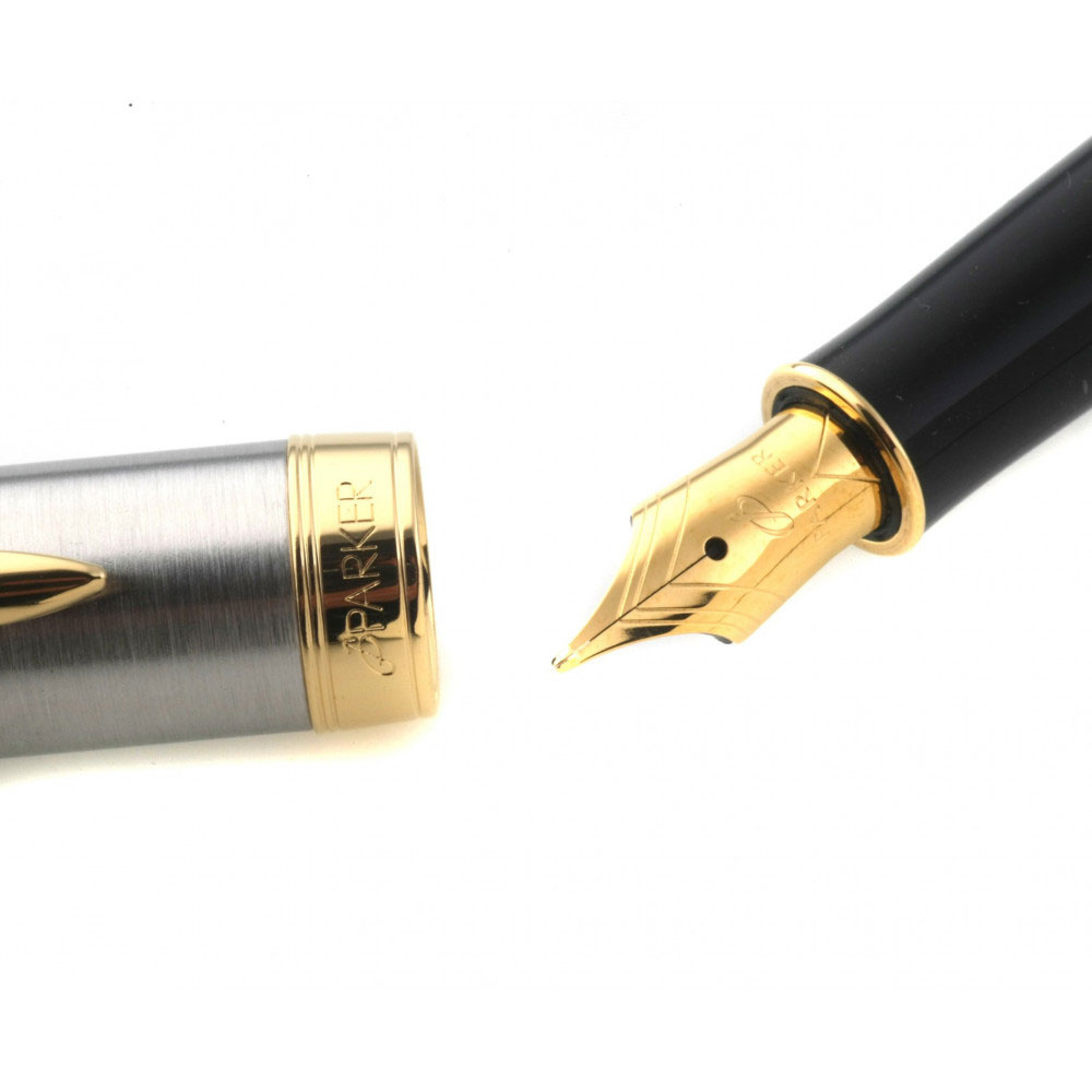 Ручка перова Sonnet Stainless SteelGT, сталь, оздоблення позолота 23К Parker - фото 2