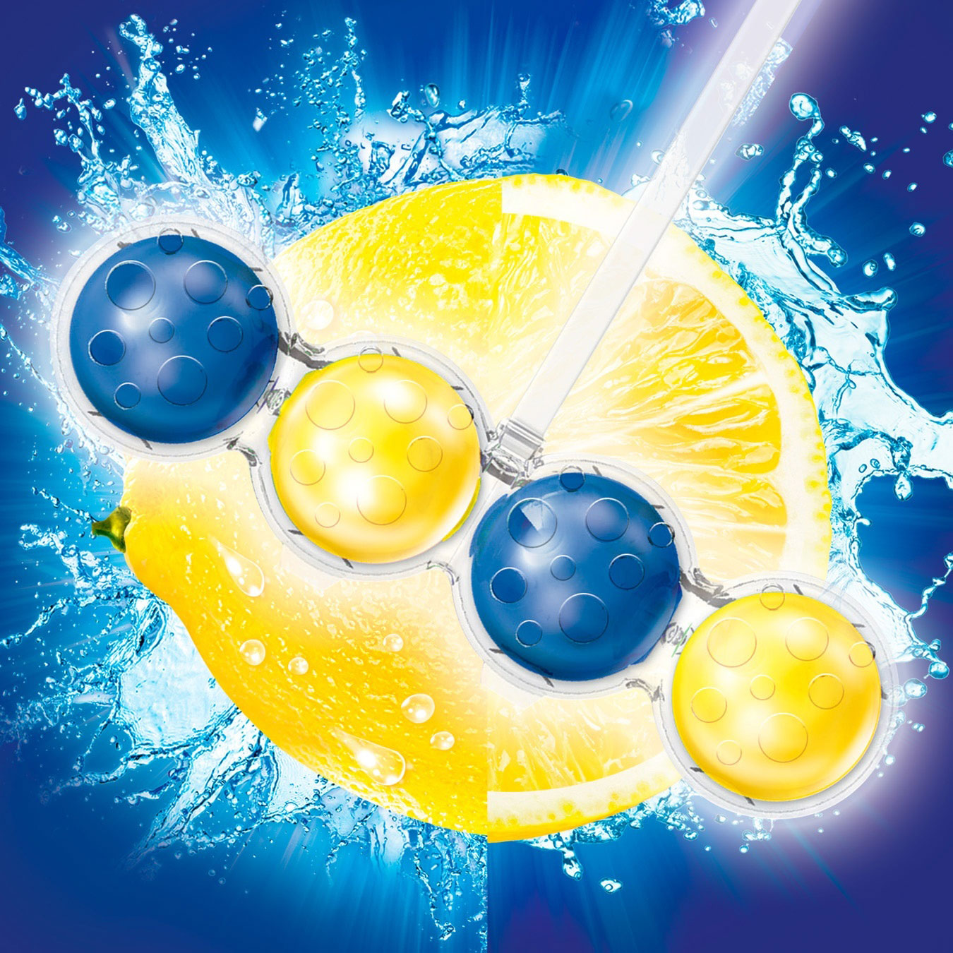 Туалетный блок для унитаза BREF Сила Актив Лимонная свежесть, 50г.*3шт. BREF - фото 1