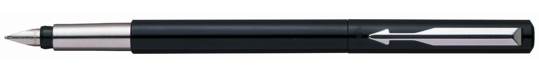 Ручка перова Vector Standart перо - чорна, затиск - сталь чорн. Parker - фото 3