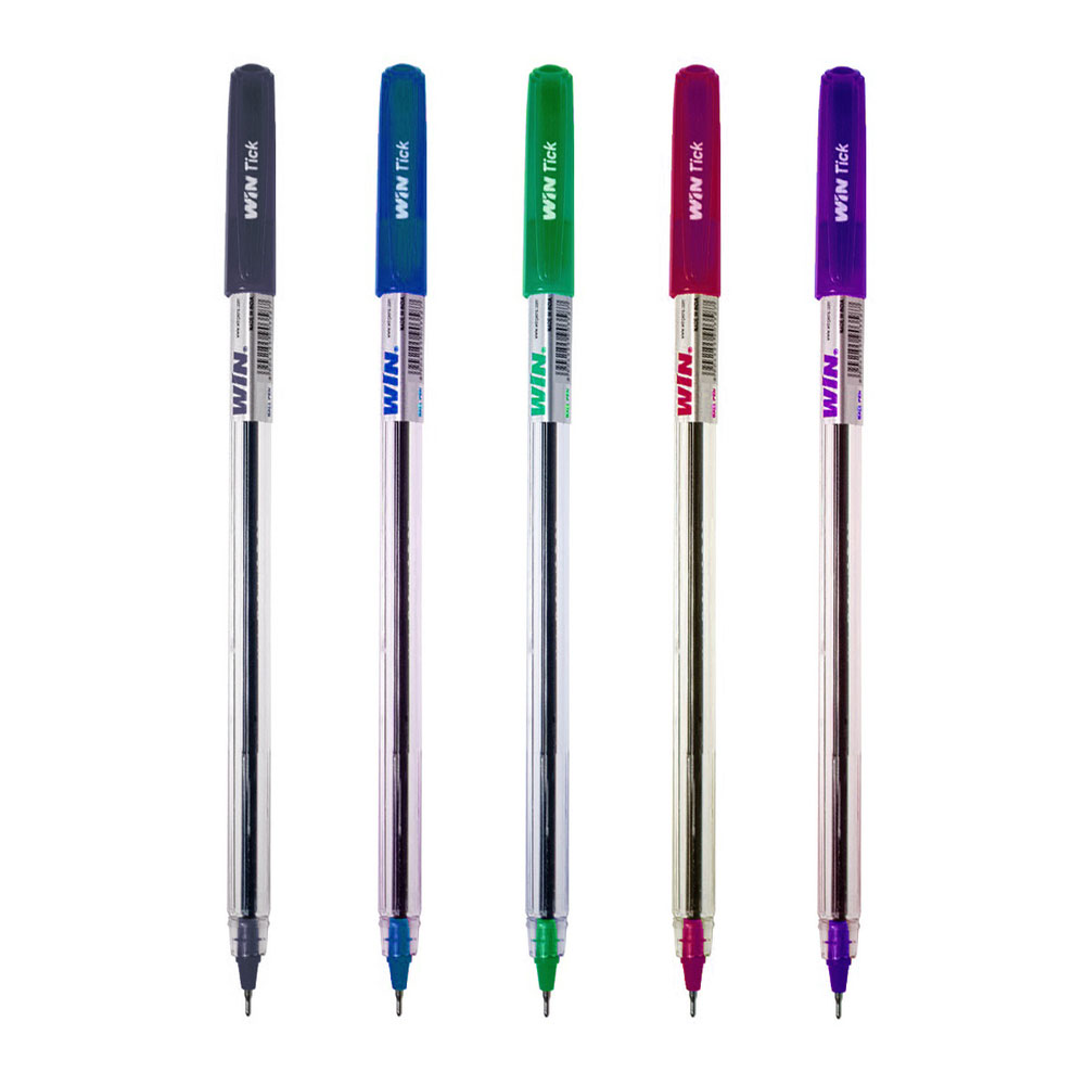 Ручка масляна TICK 0,7мм., корпус проз., ст. чорн. WIN - фото 1