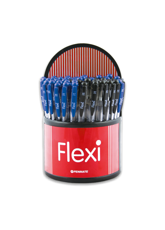 Дисплей ручка кулькова Flexi, корпус прозорий, стрижень син., 50шт. Penmate - фото 1