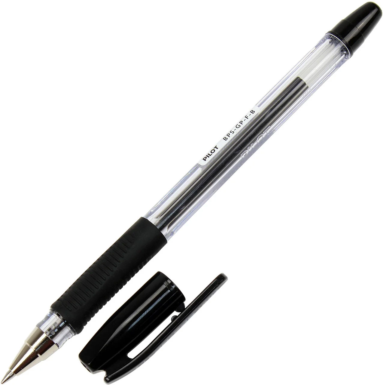 Ручка кулькова BPS-GP-F-B, 0,7мм., корпус прозор., ст. чорн. Pilot - фото 2