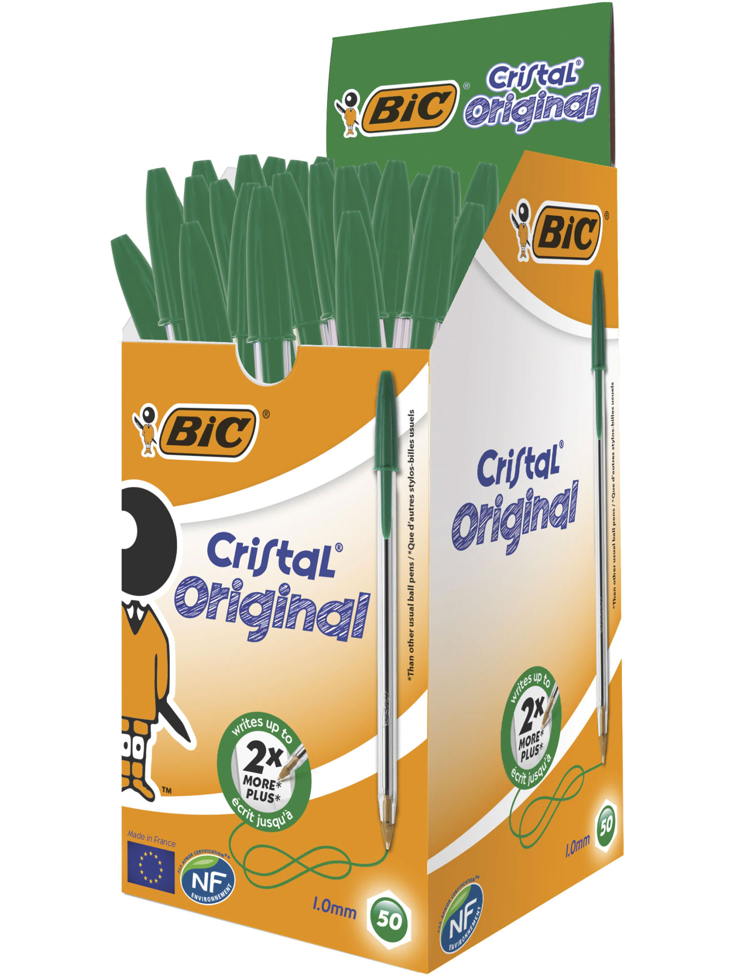 Ручка кулькова CRISTAL, корпус прозор., ст. зелен. Bic - фото 3