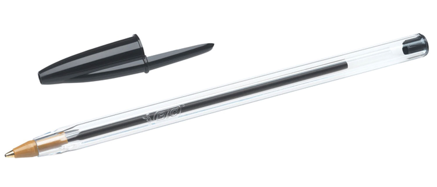 Ручка шариковая Cristal, корпус прозр., стержень черн. Bic - фото 1