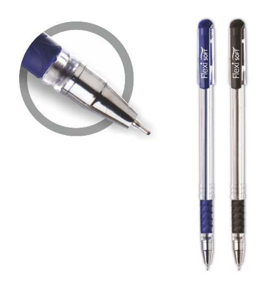 Ручка кулькова Flexi Soft, 0,7мм., масляна, корпус прозорий з гріпом., стержень чорн. Penmate - фото 2