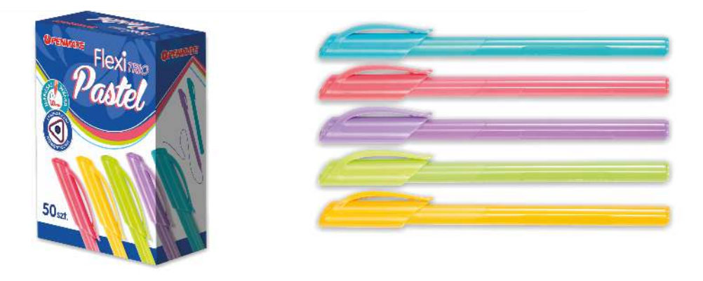 Ручка шариковая Flexi Trio Pastel, треуг. корпус пастельного цвета, стержень синий Penmate - фото 8