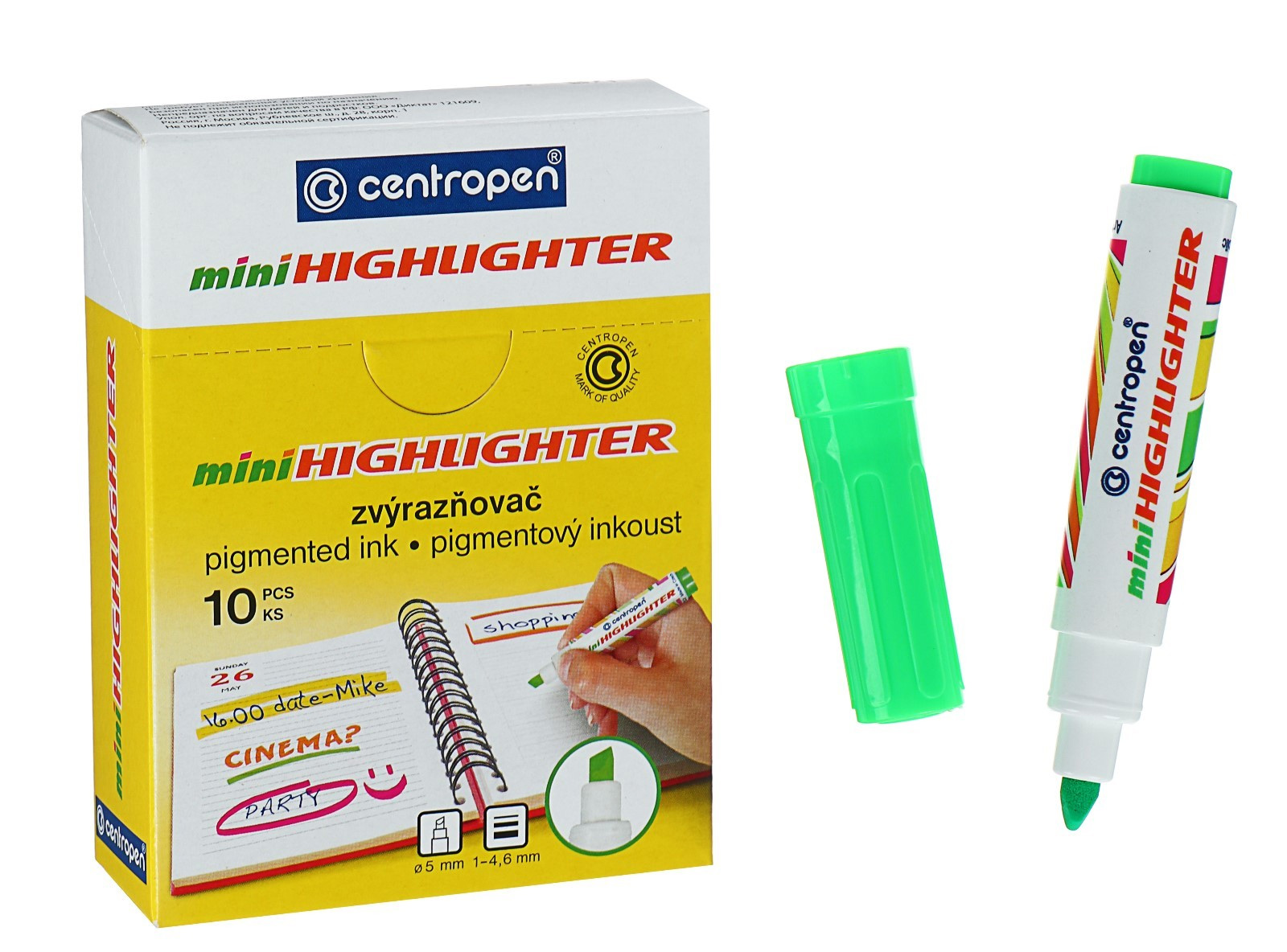 Маркер текстовий Fax 8052, клиноподібний накінечник, 1-4,6мм, зелен. Centropen - фото 1