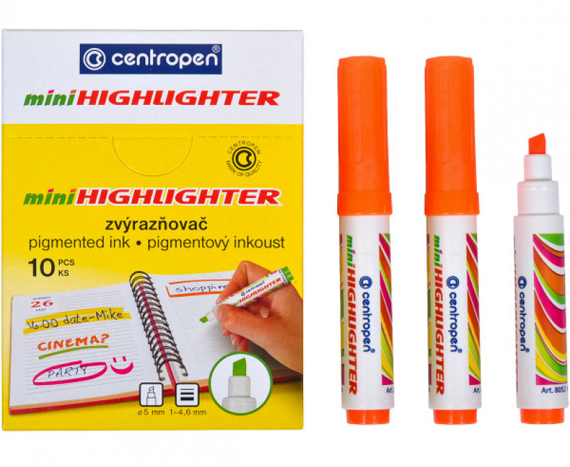 Маркер текстовый Fax 8052, 1-4,6мм., мини, оранж. Centropen - фото 1