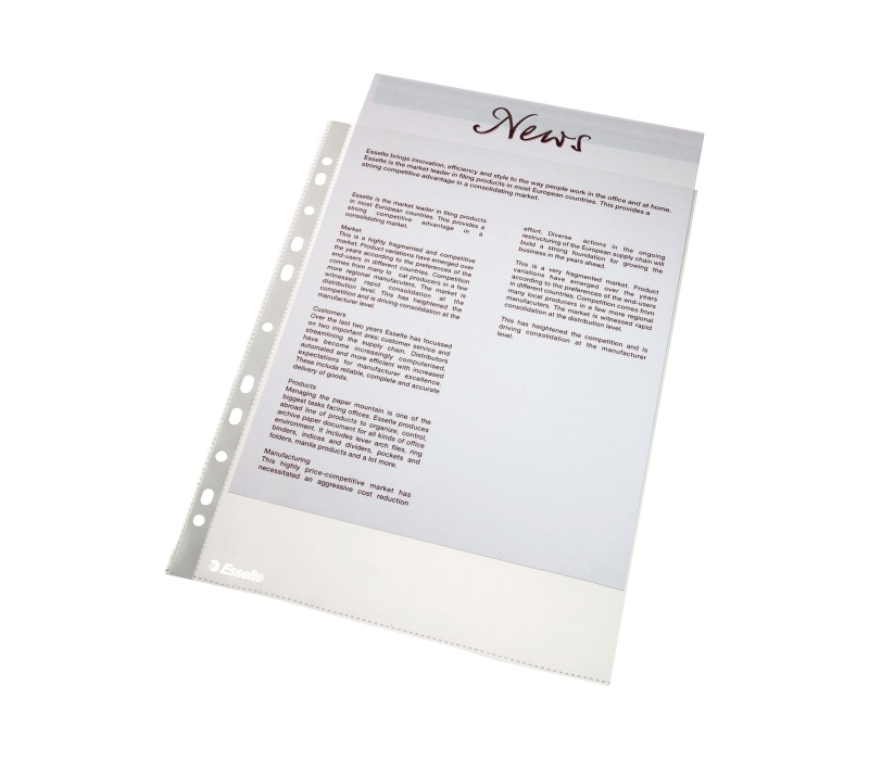 Файл матовий А4, 40мкм., верхній розріз, 100шт./уп. Esselte - фото 1