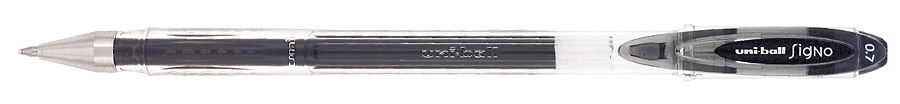 Гелева ручка Uni-ball Signo 0,7мм., корпус прозор., ст. чорн. Uni - фото 1