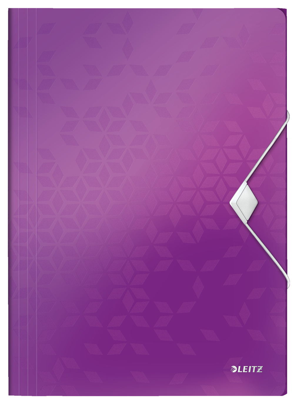 Папка на резинках Wow А4, 30мм., до 150л., пластик, метал. черничный LEITZ - фото 1