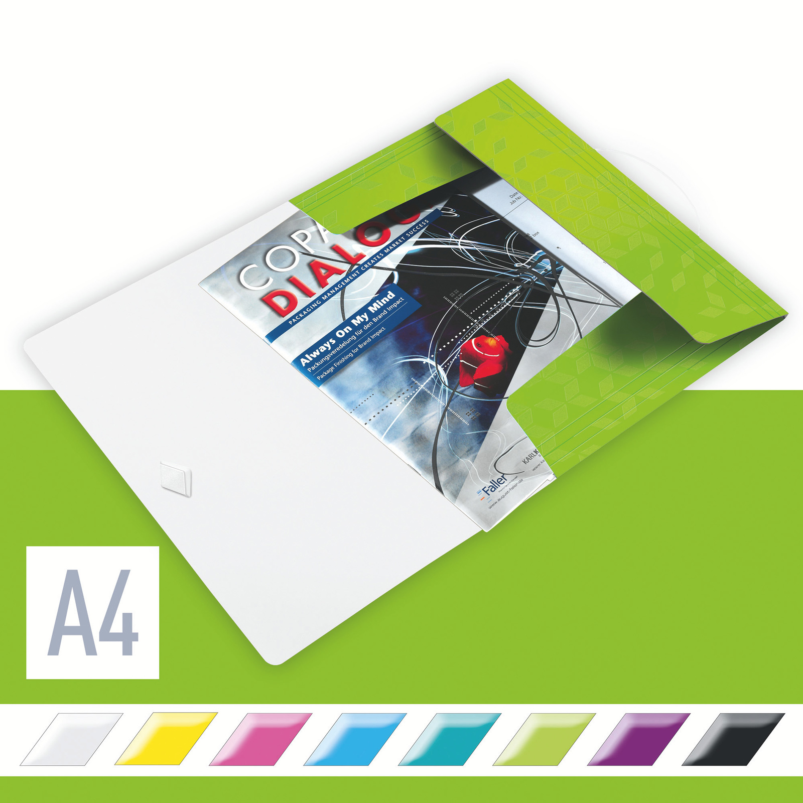 Папка на гумках Wow А4, 30мм., до 150арк., пластик, метал. зелен. LEITZ - фото 1