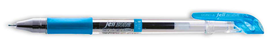 Гелева ручка Zone 0,5мм., корпус прозор., ст. блакит. Dong-A - фото 2