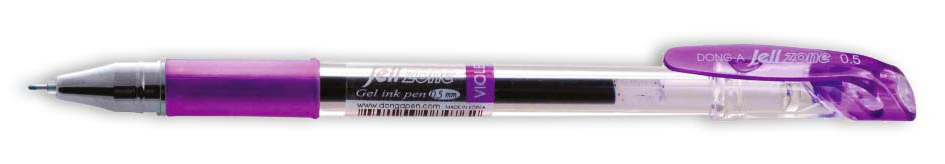 Гелева ручка Zone 0,5мм., корпус прозор., ст. фіолет. Dong-A - фото 1